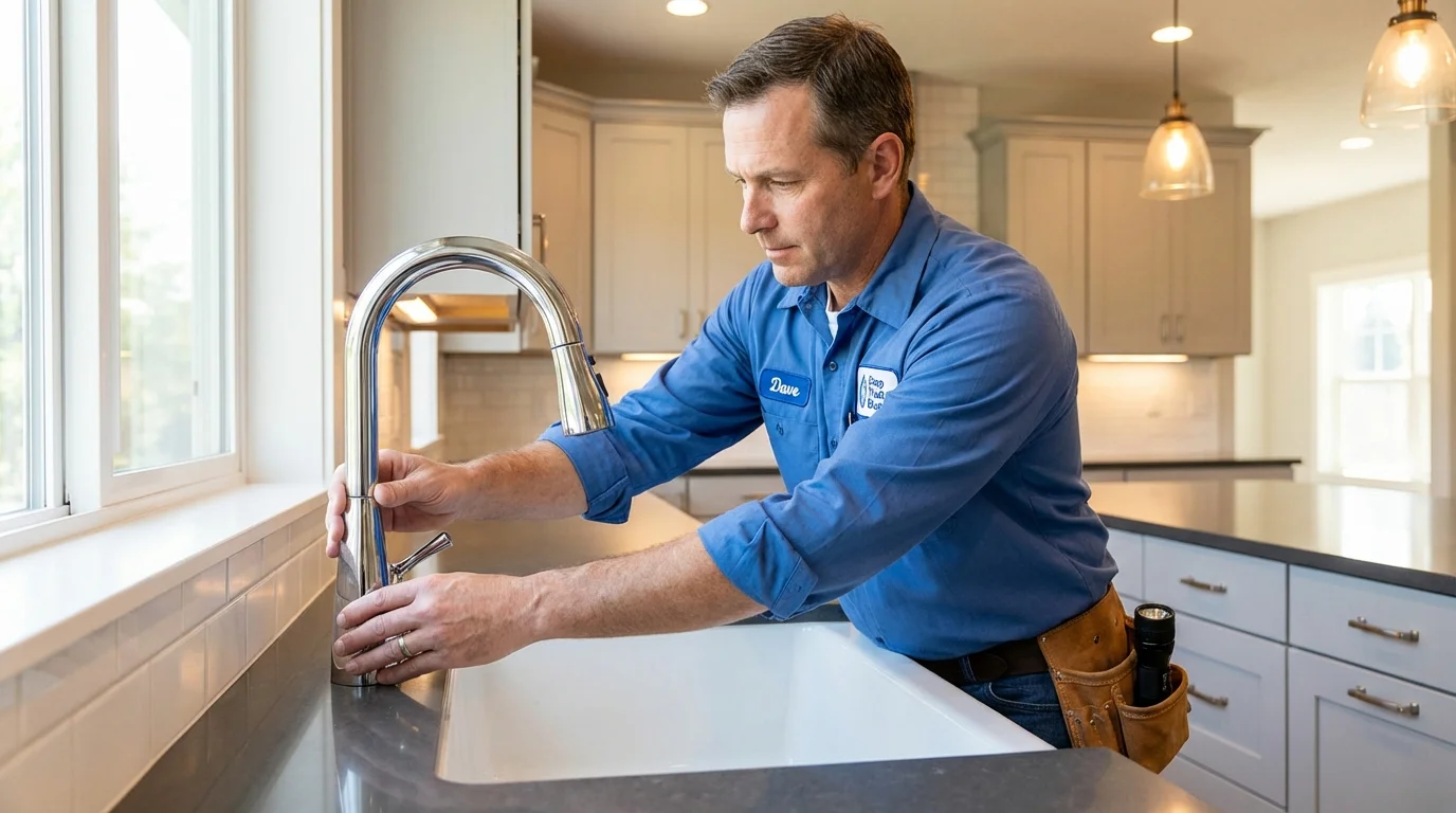 Kitchen faucet installation by Johns Plumbing LLC in Lucerne Valley